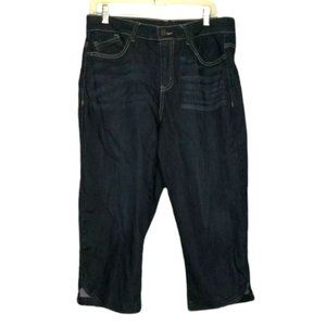 Christopher & Banks Dark Denim Stretch Crop Jeans, Average 12
